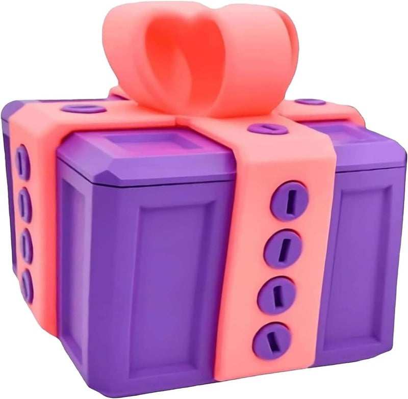 Crestgolf annoying kids Christmas gifts funny gift box for money and card holder.large gag prank case with screws. (pink purple) - Image 1